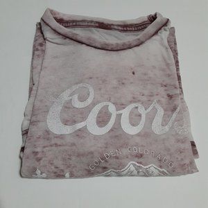 5/$20 Tee Luv Women's Coors Golden Colorado Sheer Short Sleeve T Shirt L